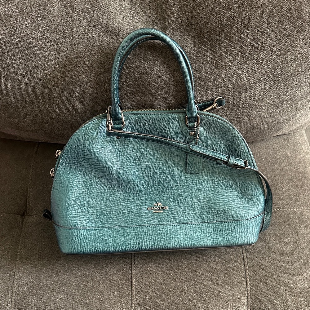 Coach teal handbag
